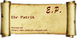 Ehr Patrik névjegykártya